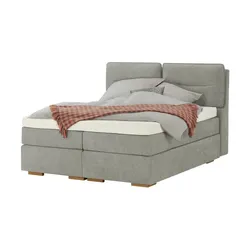Wohnwert Boxspringbett mit Bettkasten Dormian Besta , grau , Maße (cm): B: 160 H: 136