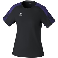 Erima Damen EVO Star leichtes T-Shirt (1082418), schwarz/Ultra Violet, 40