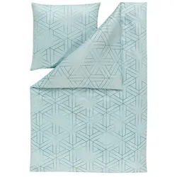 ESTELLA Bettwäsche Luan 135 x 200 cm Satin Blau Azur