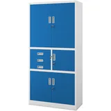 Jan Nowak Aktenschrank Metallschrank Büroschrank mit Tresor Zahlenschloss Schubladen abschließbar Stahlschrank Büro Ordnerschrank Lagerschrank für Aktenordner Dokumente 185 x 90 x 40 cm