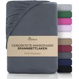 NatureMark Spannbettlaken Mikrofaser-Polyester 140 x 200 cm grau