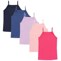 TupTam Mädchen Unterhemd Spaghettiträger Top 5er Pack in rosa/lila