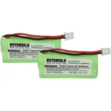 EXTENSILO 2X Akku kompatibel mit Siemens Gigaset AL14, AL140, AS14, AL14H, AL145, AL145 Duo schnurlos Festnetz Telefon (850 mAh, 2,4 V, NiMH)