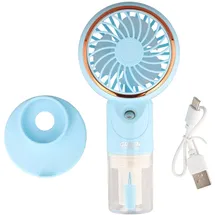 AccuCell Handventilator mit Sprühdüse, Handyhalterung und Standfuß, 3 Gebläsestufen, wiederaufladbar per USB-C, farblich sortiert