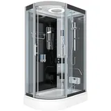 AcquaVapore AquaVapore Komplettdusche mit Schiebetür 120 x 80 cm Schwarz Sicherheitsglas D60-73T1L
