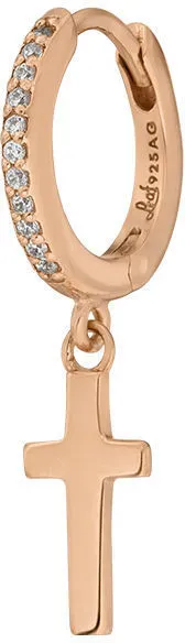 LEAF - SINGLE CREOLE CROSS/ZIRKONIA - rosegold