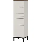Germania Midischrank GERMANIA "Yonkers", braun (kaschmir, nussbaum, nachbildung), B:34cm H:123cm T:34cm, Schränke, Midischrank, Hochwertige ABS-Kanten, Steggriffe, hohe Füße aus Metall, Türdämpfung