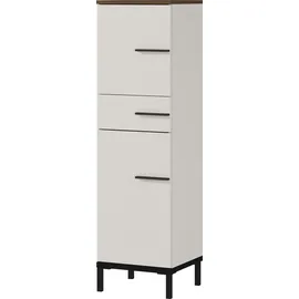 Germania Midischrank GERMANIA "Yonkers", braun (kaschmir, nussbaum, nachbildung), B:34cm H:123cm T:34cm, Schränke, Midischrank, Hochwertige ABS-Kanten, Steggriffe, hohe Füße aus Metall, Türdämpfung