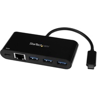 Startech StarTech.com 3 Port USB 3.0 Hub mit Gigabit Ethernet und Stromversorgung - USB Type C Hub mit GbE PD 2.0