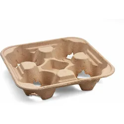 VEPATIM 100x Getränkehalter Tragetablett Becherhalter 4 Becher Coffee to Go 22x22cm