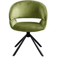 KAWOLA Esszimmerstuhl LARA Drehstuhl Velvet grün