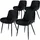ML-Design 4er Set Esszimmerstühle mit Rücken- und Armlehnen, Schwarz, Samt Sitzfläche, Metallbeine, Küchenstühle Küchenstuhl Wohnzimmerstühle Wohnzimmerstuhl Polsterstuhl Stühle,