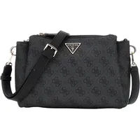 GUESS Handtasche NOELLE Tri Compartment Coal Logo - Schwarz