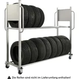 Kongamek Reifentransportwagen 2030x720x1580mm mit 2 Ebenen, verstellbar 300kg Tragkraft mit Bremse