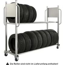 Kongamek Reifentransportwagen 2030x720x1580mm mit 2 Ebenen, verstellbar 300kg Tragkraft mit Bremse