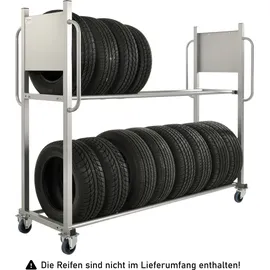 Kongamek Reifentransportwagen 2030x720x1580mm mit 2 Ebenen, verstellbar 300kg Tragkraft mit Bremse