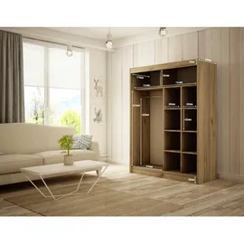 altdecor Schiebetürenschrank Vilan 150 x 215 x 61 cm Bronze