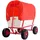 monzana Bollerwagen mit Dach Holz 180 kg braun/rot