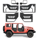 Vevor Röhrentüren 4-türig, Kompatibel mit Jeep Wrangler JL JLU & Gladiator JT 4XE (2018–2026), Offroad-Rohrrahmentüren (Sternmuster) aus Stahl (Vorne & Hinten) mit DOT-zertifizierten Außenspiegeln