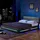 Home Deluxe - LED Bett Asteroid Dunkelgrau, 180 x 200 cm - Inkl. Lattenrost I Polsterbett Design Bett inkl. Beleuchtung - Dunkelgrau