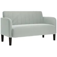 VidaXL Zweisitzer-Sofa Hellgrau 109 cm Samt