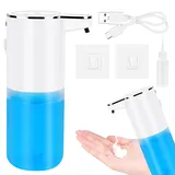 380ML Seifenspender, Automatisch Wandbefestigung Elektrischer Soap Dispenser,USB Wiederaufladbar Schaumseifenspender,Schaumseifenspender Sensor ABS Kunststoff Seifenschaumspender,IPX5 für Bad,Küche