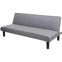 Mendler Schlafsofa HWC-J17, Couch Klappsofa Gästebett Bettsofa, Schlaffunktion Stoff/Textil 165cm ~ grau