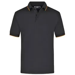 Poloshirt Kontrast JN034, schwarz/orange, Größe 3XL - schwarz - 3XL