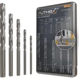 ruthex HSS Bohrerset für Gewindeeinsätze M2/M2,5/M3/M4/M5/M6 5 Stück