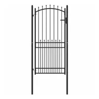 VidaXL Zauntor mit Spitzen mit Schloss Schwarz 100 x