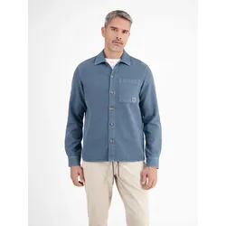Hemdjacke in kerniger Strukturqualität - Crispy Blue - XXXL