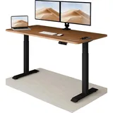 Desktronic HomeOne Höhenverstellbarer Schreibtisch Schwarz - Nussbaum 160x80cm - Schwarz