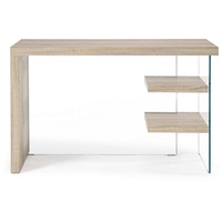 Schreibtisch Bilbao 120 x 50 x 76 cm MDF und Glas Büro Bürotisch Arbeitstisch