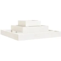 VidaXL Pflanzkübel Weiß 80x80x27 cm Massivholz Kiefer