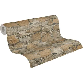 A.S. Création Vliestapete Dekora Natur Tapete Stein-Optik braun beige schwarz 53 cm x 10,05 m AS-958631