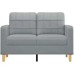 vidaXL 2-Sitzer-Sofa Hellgrau 120 cm Stoff