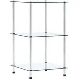 vidaXL Regal mit 3 Ablagen Vitrine Glasregal Dekoregal Sammlervitrine Standregal Glasvitrine Bücherregal Vitrinenschrank Transparent 40x40x67 cm Hartglas