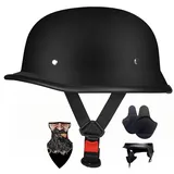 HALYING Halbschalenhelm mit ABS-Schale ECE-zertifizierter | Leichter Mofa Helm Retro für Herren/Damen| atmungsaktives Innenfutter, herausnehmbarer Ohrenschutz | Für Chopper,Roller,Motorrad