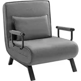 Woltu Schlafsofa, 1 Teile, Schlafsessel 3 in 1, mit Bettfunktion, Sofabett Gästebett grau 69 cm x 82 cm x 80 cm