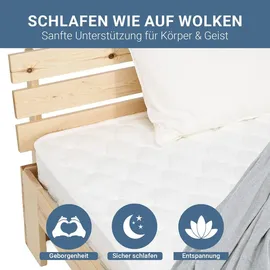 Homestyle4u Matratze Federkernmatratze 90x200 | 15 cm | h3 Komfortmatratze Stoff Weiß - Weiß