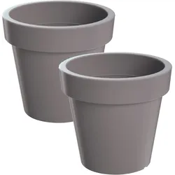 WellHome - Set 2 Pflanztöpfe 3,4L LOFLY Ø19,6 cm/Stück Farbe Grau