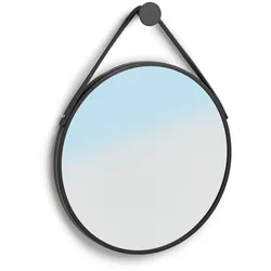Dekospiegel ZELLER PRESENT "Wandspiegel, Metall/Kunststoff, schwarz", schwarz, B:40cm H:2,1cm, Metall, Spiegel, Wandspiegel