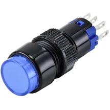 TRU Components TC-9428068 LAS2Y-11/B/12V Drucktaster 250 V 3 A 1 x Aus/(Ein) tastend Blau IP40 1 St.