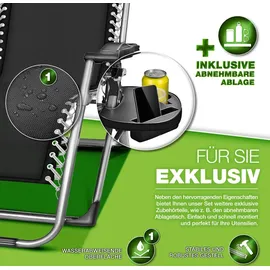 tillvex Sonnenliege 200 x 60 x 22 cm Grau