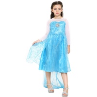 Katara 1099 - Frozen Elsa Eiskönigin Kleid Kostüm Verkleidung, Mädchen Kind, Fasching Karneval, Gr. 140/146, Blau