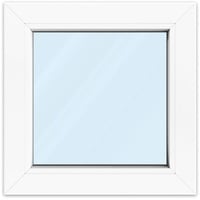 Kellerfenster 50x50 cm, Kunststoff aluplast IDEAL® 4000, Weiß, 500x500 mm, einteilig festverglast, 2-fach Verglasung, individuell konfigurieren