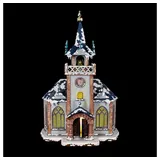 Hubrig Volkskunst GmbH Winterkinder Winterhaus Kirche 31 cm beleuchtet