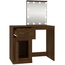 vidaXL Schminktisch mit LEDs Braun Eiche 90x50x132,5 cm Holzwerkstoff
