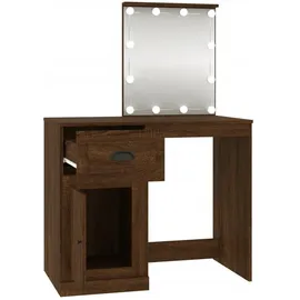 vidaXL Schminktisch mit LEDs Braun Eiche 90x50x132,5 cm Holzwerkstoff