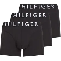 Trunk "mit Kontrast-Logo-Taillenbund", Damen, Gr. M (50), 3 Stk., schwarz (schwarz, schwarz, schwarz), Jersey, Obermaterial: 95% Baumwolle, 5% Elasthan, TOMMY HILFIGER UNDERWEAR, körpernah, Unterhosen, aus Stretch-Baumwolle, normale Leibhöhe